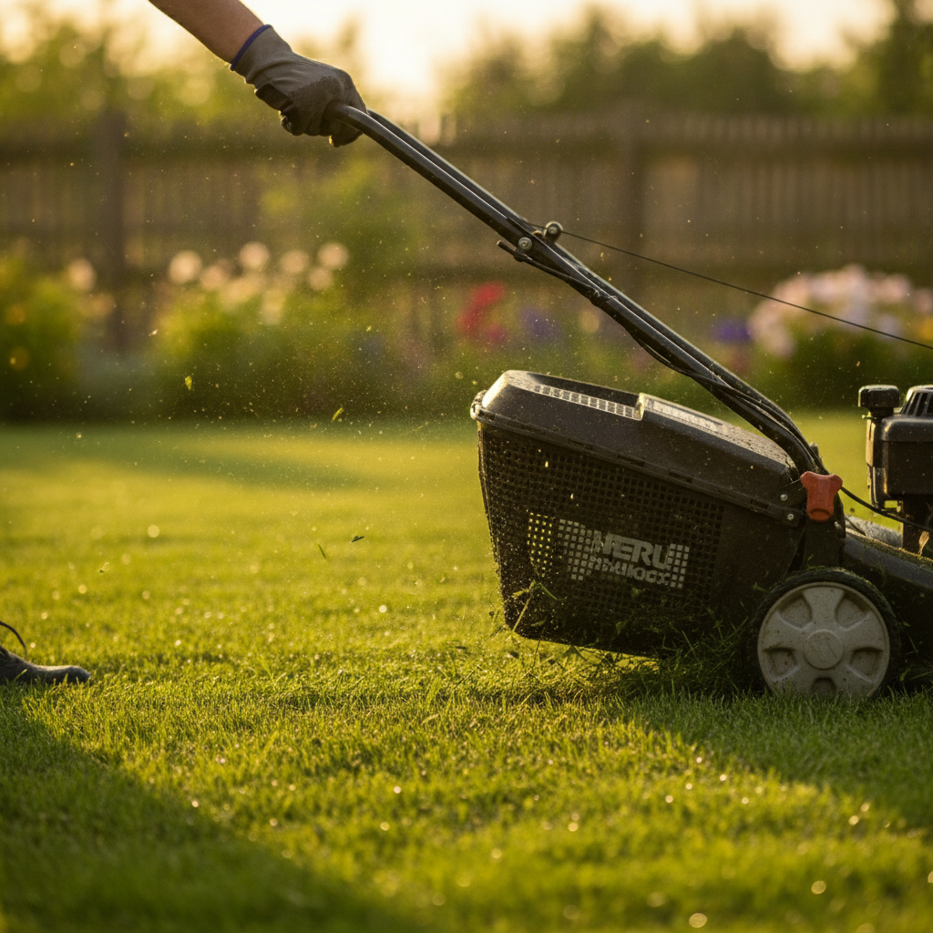 Grass Cutting no peoples faces just hand