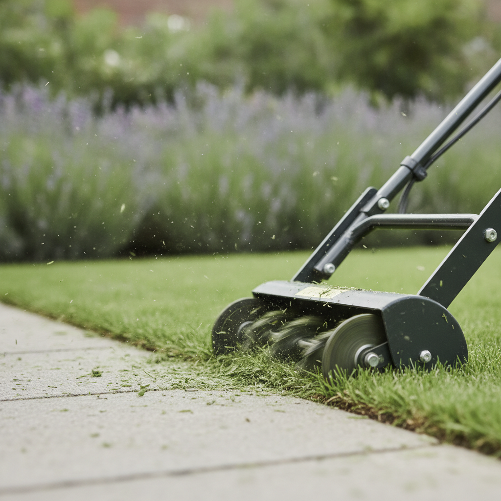 Grass Edging and cutting using blades just hands no faces